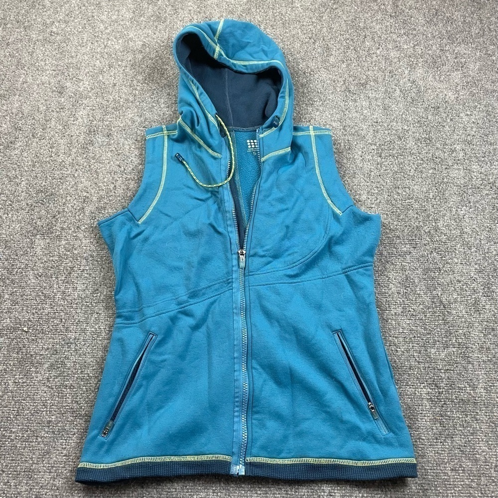 Title Nine Teal Blue Hooded Fleece Vest